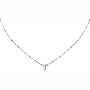 Small Initial Necklace for Women, Stainless Steel Tiny Letter Personalized Pendant - 1 of 4