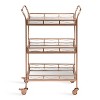 Kate and Laurel Ketia Rectangle Metal Bar Cart, 23x13x35, Rose Gold - 2 of 4
