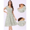 Allegra K Women's Summer V Neck Short Sleeve Boho Floral Print Long Midi Dress - 2 of 4