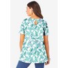 Roaman's Women's Plus Size Swing Ultimate Tee With Keyhole Back - 3 of 4