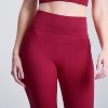 Dexmalle Rose Red Women's Yoga Pants Leggings Ribbed Solid High-Waisted Tummy Control - 2 of 4