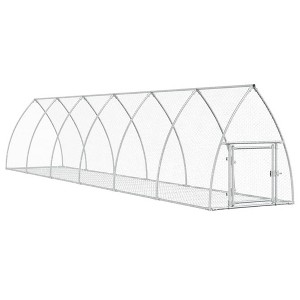 vidaXL Rabbit Hutch Silver Galvanized Steel Large Durable Rabbit Hutch - 1 of 4