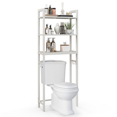 Costway Over The Toilet Storage Cabinet Bathroom Space Saver W/ Open  Shelves & Door : Target