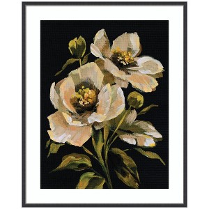 Kate and Laurel Framed Art Moody Floral 8 by Annie Quigley, 33x41, Stylish Black Narrow - 1 of 4