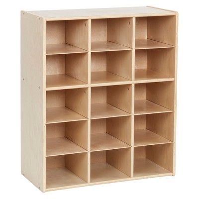 Ecr4kids Streamline 15 Cubby Tray Storage Cabinet, 5x3, Natural : Target