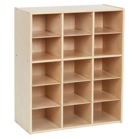 Ecr4kids Streamline 15 Cubby Tray Storage Cabinet, 5x3, Classroom ...