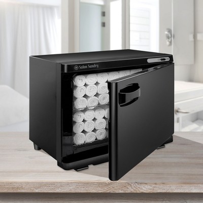 Large Black Metal Electric Towel Warmer Cabinet