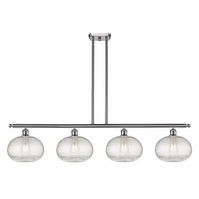 Ithaca - 4 Light Stem Hung Island In Industrial Style-10 Inches Tall and 48.25 Inches Wide