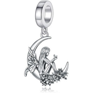 Moon Fairy/Moon Fox/Skunk/Jellyfish/Artist Palette Charm Sterling Silver Charms Beads Fits Bracelets Necklace Jewelry for Women - 1 of 4