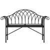 vidaXL - 2-Seater Patio Bench 50.4" - Outdoor Garden/Balcony - Black Steel Frame - Comfort Backrest/Armrests - 3 of 4