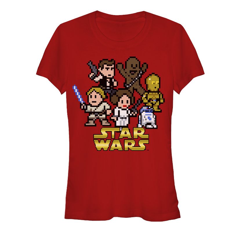 Juniors Womens Star Wars Pixel Classic Rebels T-Shirt, 1 of 4
