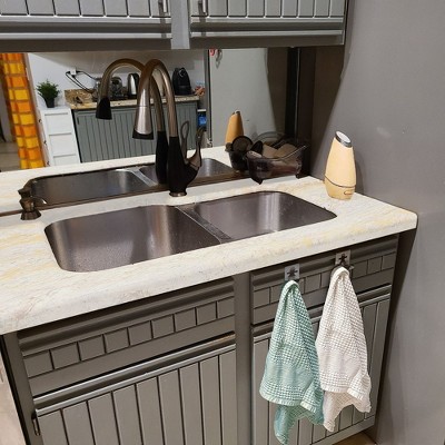 Stainless Steel Silver Over Cabinet Door Hooks Set