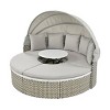 Nestfair Wicker Outdoor Round Sectional Daybed with Retractable Canopy Cushions - 2 of 4