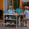 Costway Folding Camping Table Aluminum Portable Picnic Table with 2-Tier Shelves Black\Coffee - 2 of 4