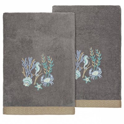 Alev Jacquard Bath/Hand Towel set Gray - Linum Home Textiles