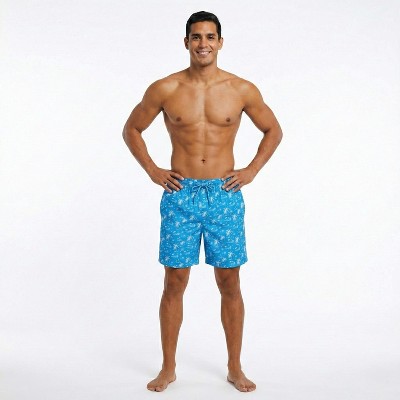 Мужские шорты Rokka&Rolla Men's 7'' Pattern Swim Shorts with Compression Liner-Ocean Navy Print, size Medium — фото 7