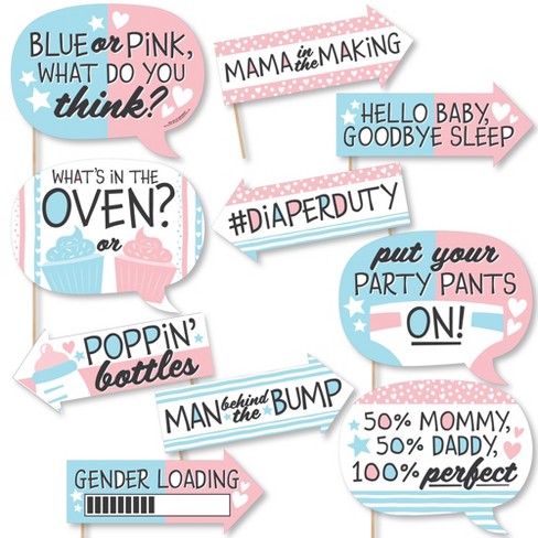 Big Dot Of Happiness Baby Gender Reveal - Team Boy Or Girl Party Photo  Booth Props Kit - 20 Count : Target