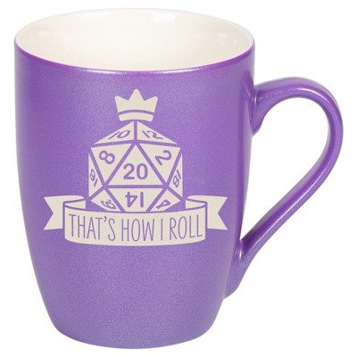 100 North Dice 10 Ounce Passion Purple Metallic Finish, Comfortably Fits Your Hands, New Bone China Coffee Tea Cup Mug, That's How I Roll