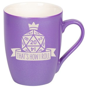 100 North Dice 10 Ounce Passion Purple Metallic Finish, Comfortably Fits Your Hands, New Bone China Coffee Tea Cup Mug, That's How I Roll - 1 of 1