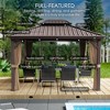 Kozyard Caesar Aluminum Hardtop Gazebo Metal Pavilion with Netting and Shaded Curtains for Patio, Backyard Deck - 2 of 4