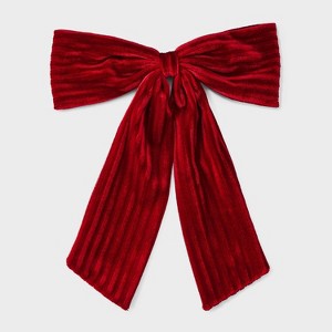 Girls' Holiday Velvet Bow Barrette - Cat & Jack™ Red - 1 of 3