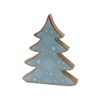 Wooden Pine Tree Set of 2 – 11.75 in Height Blue and Brown Holiday Decor By Melrose - 3 of 4