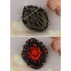 Alilang Vintage Gothic Cameo Rose Brooch Pin with Antique Silvery Tone and Rhinestone Accents - 4 of 4