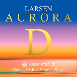 Larsen Strings Aurora Violin D String 4/4 Size Silver Wound, Heavy Gauge, Ball End - 1 of 1