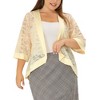 Agnes Orinda Women's Plus Size Elegant 3/4 Sleeve Open Front Lace Lightweight Cardigans - 2 of 4