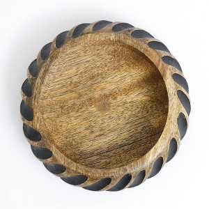 Gulches Decorative Bowls: Handmade Wooden Bowl with Black Accent - 1 of 4