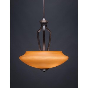 Toltec Lighting Zilo 3 - Light Pendant in  Dark Granite with 18" Zilo Cayenne Linen  Shade - 1 of 1