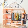 Qaba Kids Toy Storage Organizer with 2 Bins, Coat Hanger, Bookshelf and Toy Collection Shelves - 3 of 4