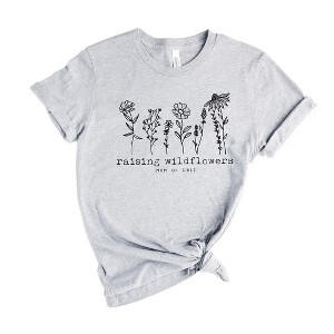 Simply Sage Market Women's Raising Wildflowers Mom Of Girls Short Sleeve Graphic Tee - 1 of 3