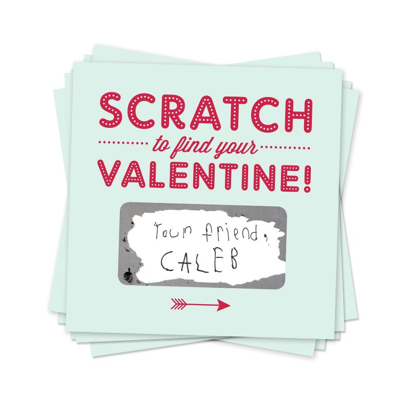 18ct Scratch-off Valentines Cards Mint Green, 1 of 7