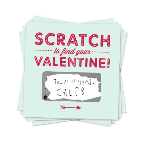 18ct Scratch-off Valentines Cards Mint Green - image 1 of 4