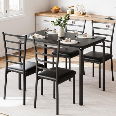 Dining Table for 2/4, Small Square kitchen Dinner Table Set for 2,Space Saving Wood Modern Dinette With Upholstered