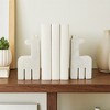 Decorative Marble Giraffee Bookends - Stylish Book Accessories for Home Library, Bookshelf, Office Spaces, or Desk Decoration - Set of 2, 7", White - 3 of 4