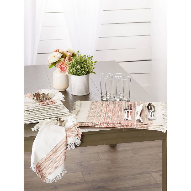 6pk Cotton Pimento Striped Placemats with Fringe - Design Imports, 2 of 10