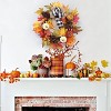 TackView 20" Thanksgiving Fall Wreaths for Front Door, Autumn Wreath with Pumpkin, Maple Leaves, Pine Cone and Buffalo Plaid Bow for Indoor Outdoor - 3 of 4