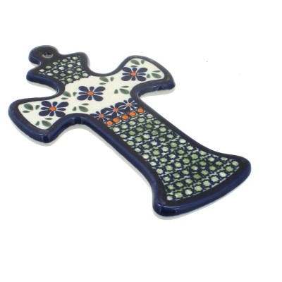 Blue Rose Polish Pottery 1089 Zaklady Cross