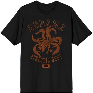Naruto Kurama Kyuubi Mascot Anime Cartoon Mens Black Graphic Tee - 1 of 3