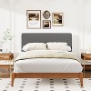 NicBex Full/Queen/King Bamboo Wood Platform Bed Frame with Curved Upholstered Adjustable Headboard,Under Bed Storage,Noise-Free,Easy Assembly,Gray - 2 of 4