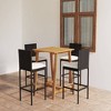vidaXL Patio Bar Set Bar Table and Stools Patio Furniture Set with Cushions - Black 4 Piece - 2 of 4