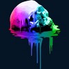 Men's Design By Humans Melting Skull with Vibrant Colors By robotface Tank Top - 2 of 3