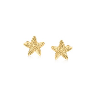 Ross-Simons Child's 14kt Yellow Gold Starfish Stud Earrings