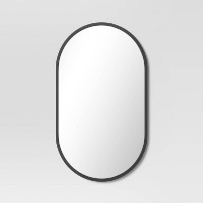 Image of 16" x 28" Metal Oval Pill Mirror Black - Project 62™