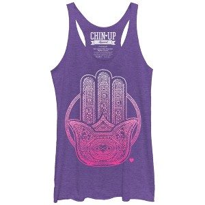 Women's CHIN UP Henna Hamsa Racerback Tank Top - 1 of 3