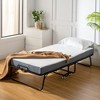 FurnitureR Folding Bed with 5-Inch Memory Foam Mattress – Portable Rollaway Guest Bed with Wheels, Foldable Metal Frame for Adults, Sturdy - 2 of 4