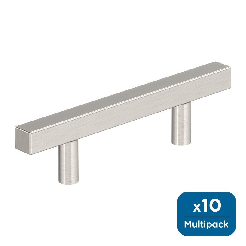 Amerock Square Bar Pulls for Cabinets or Furniture, 10 Pack, 1 of 5