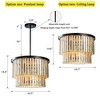 ALOADECOR Matte Black Coastal Natural Capiz Round Chandelier 5-Light Modern Pendant Fixture for Living Room and Dining Room - 4 of 4